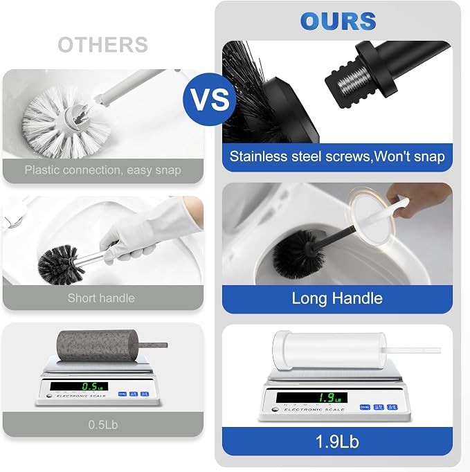 Toilet Brush and Holder Set: 304 Stainless Steel - Image 4