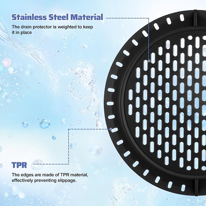 Shower Drain Hair Catcher/Strainer/Cover/Filter/Trap, Weighted Metal Hair Trap - Image 3