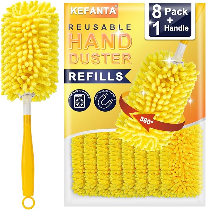 KeFanta Reusable Duster Refill for Swiffer, 360° Heavy Duty Duster Refills 8Pcs by KeFanta
