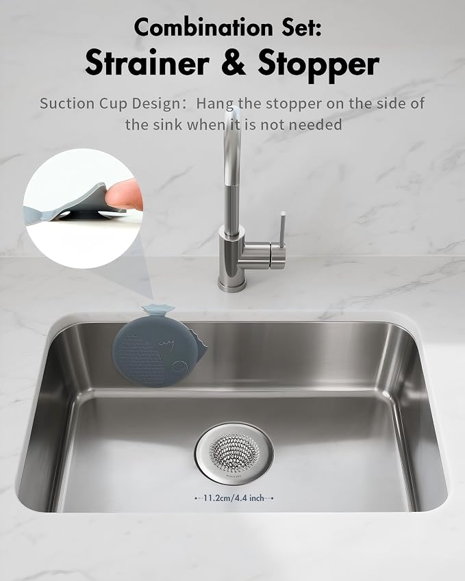 Revolutionary Kitchen Sink Drain Strainer & Sink Stopper/Patented Reversible - Image 3