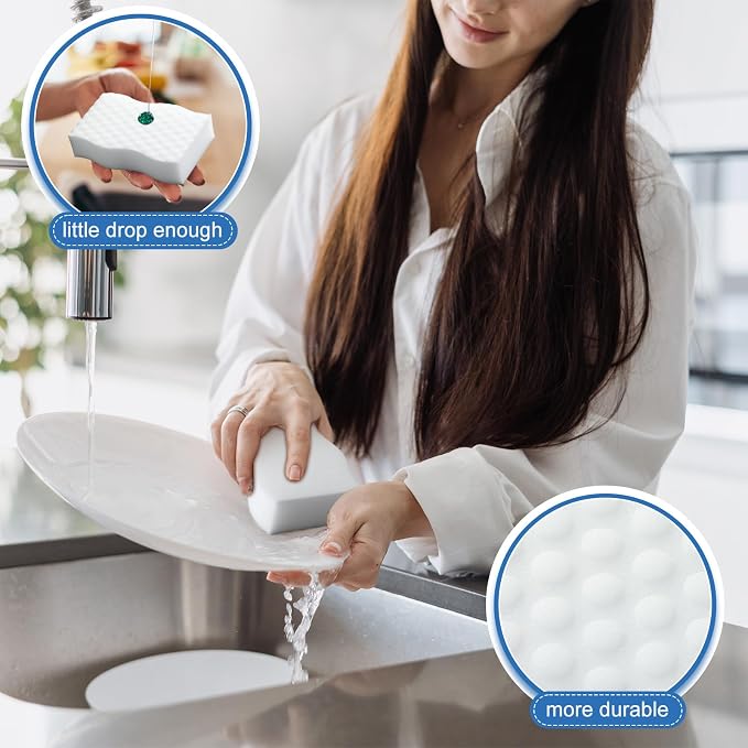60 Pack Magic Extra Durable Sponge Eraser 3 Layer Density Cleaning Pads in Bulk - Image 7