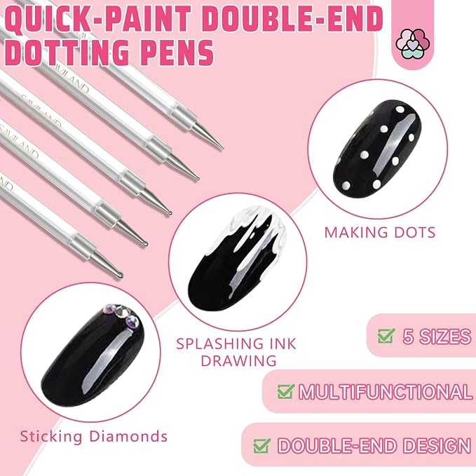 SAVILAND Quick-Paint Dotting Tools Nail Art Pen: 5PCS Multi-Size Nail Art Tools - Image 4