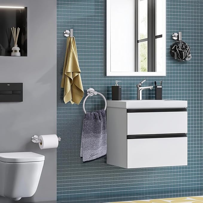 Lairuier Bathroom Hardware Set, 4-pieceTowel Holder Set Include Toilet Paper - Image 2