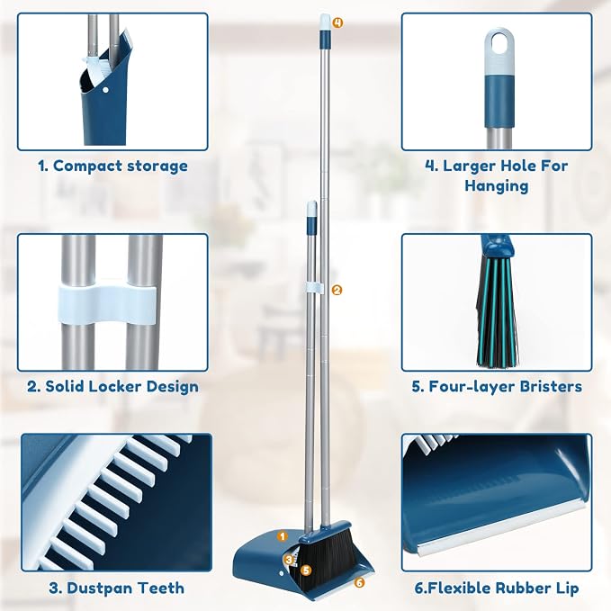 Standing Dustpan and Broom Set - Image 3