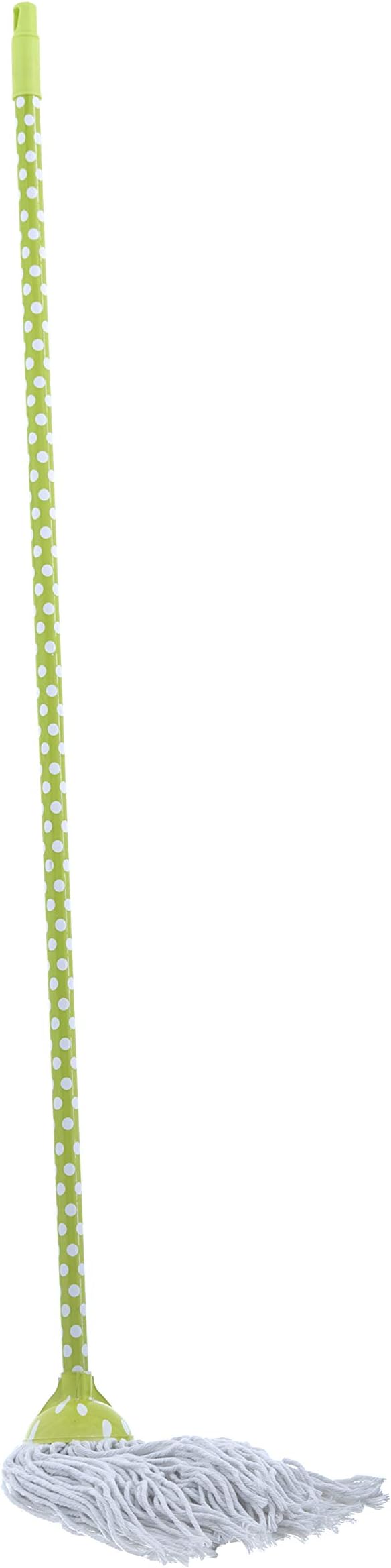 Superio Cotton Mop and Broom Set, Light Green Polka Dot Print Design, Superior - Image 2
