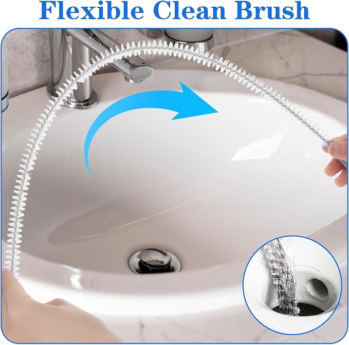 2pcs Sink Drain Cleaner Brush, 23.62 Inches Snake Cleaning Flexible Drain Brush - Image 5
