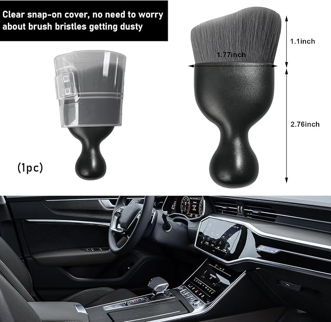 Ziciner Car Detailing Brush, Curved Soft Bristles Auto Removal Dust Collectors - Image 2
