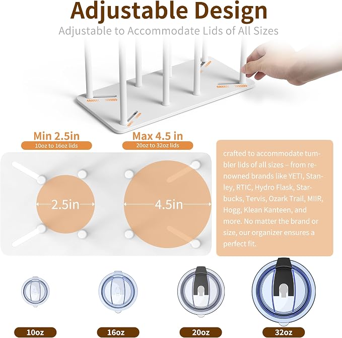 Adjustable Tumbler Lid Organizer - Image 3