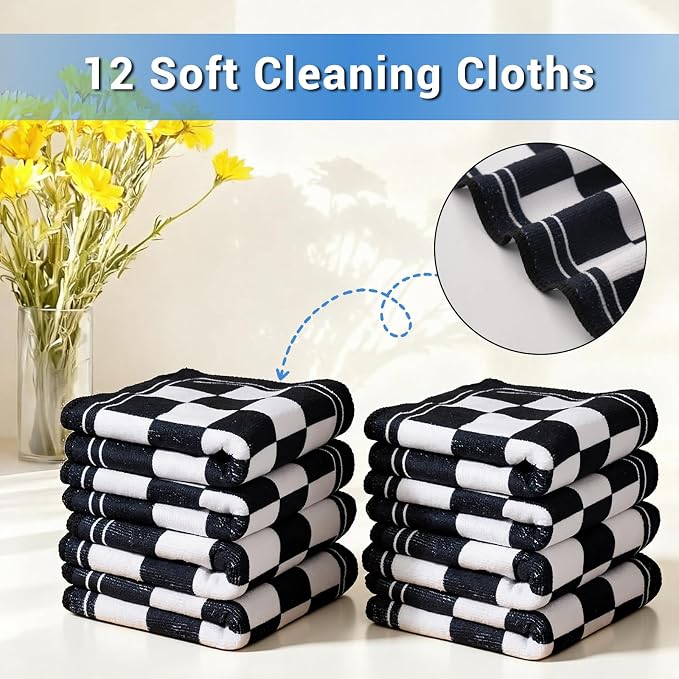 YUA Microfiber Cleaning Cloth 12 Pack, Microfiber Towels Cleaning, Microfiber - Image 4