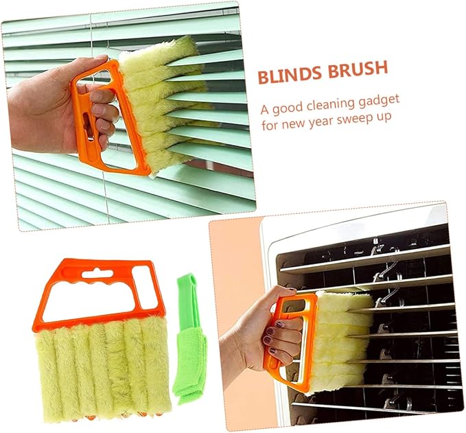 VALICLUD Blinds Cleaning Brush Set 2pcs – 7-Tooth Orange 3-Tooth Green Window - Image 7