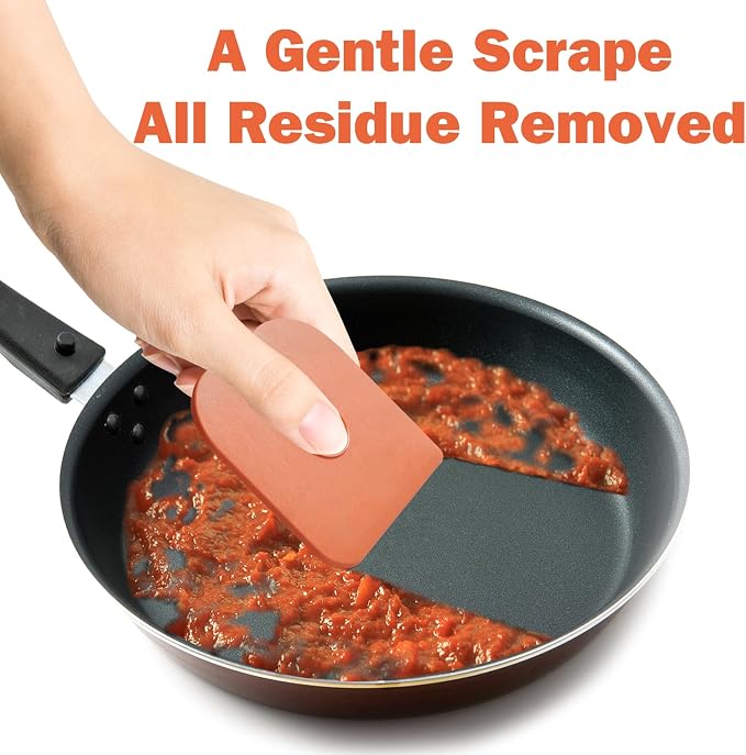 Pan Scraper, Non Scratch for Cast Iron, Pot and Pan Cleaning, Sturdy Scraper - Image 4