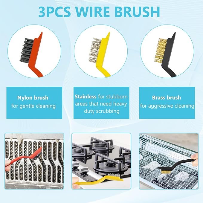 9PCS Crevice Cleaning Brush, Hard Bristle Scrub Brushes Tools - Image 2