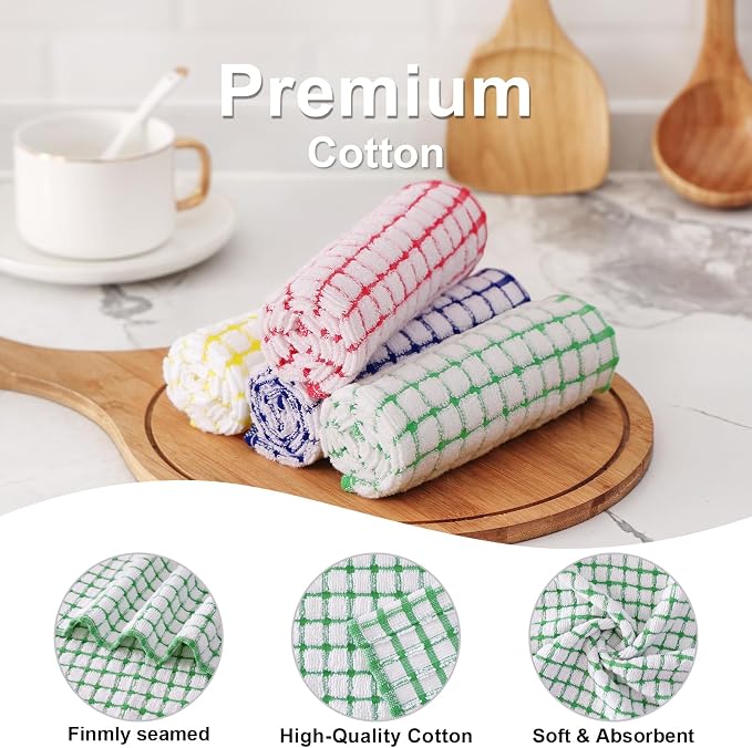 Kitinjoy Cotton 6 Pack Terry Kitchen Towels, 16 x 25 Inches Super Soft and - Image 2