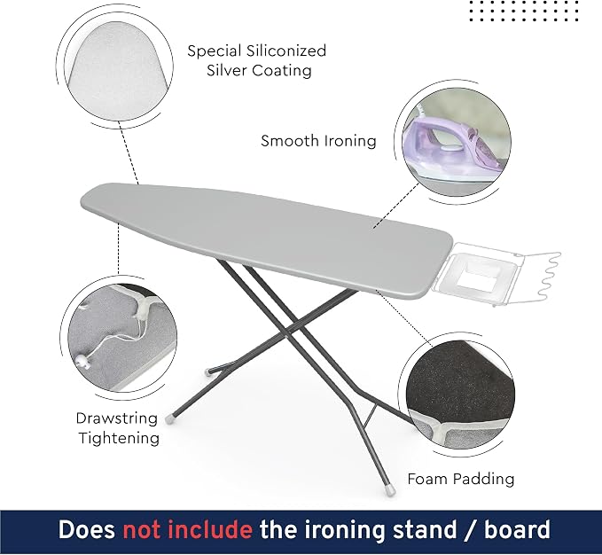 Encasa XO Ironing Board Cover and Pad 54"x15" - Image 3