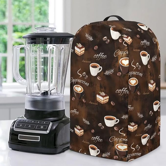 Coffee Cake Blender Dust Cover, Stand Mixer or Coffee Maker Appliance Covers with Drawstring, Anti Fingerprint Dust Proof Stain Resistant Blender Cover for Home Kitchen