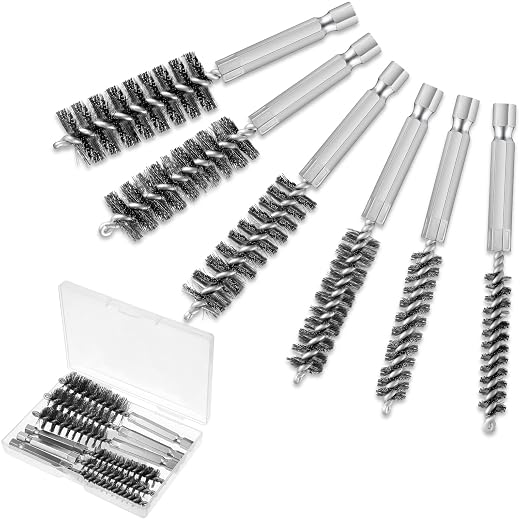 Patelai 6 Pcs Stainless Steel Wire Bore Brush Different Size Twisted Cleaning by Patelai