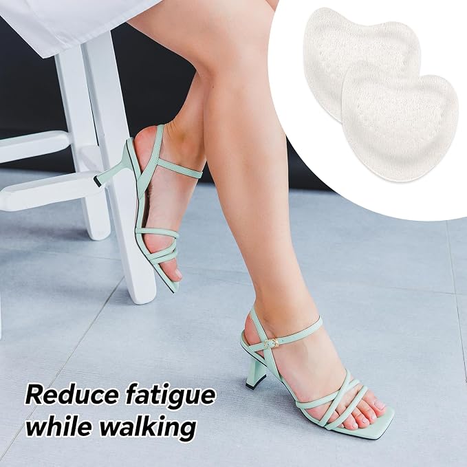 2 Pairs Metatarsal Pads, Breathable Ball of Foot Cushions Microfiber Leather - Image 6
