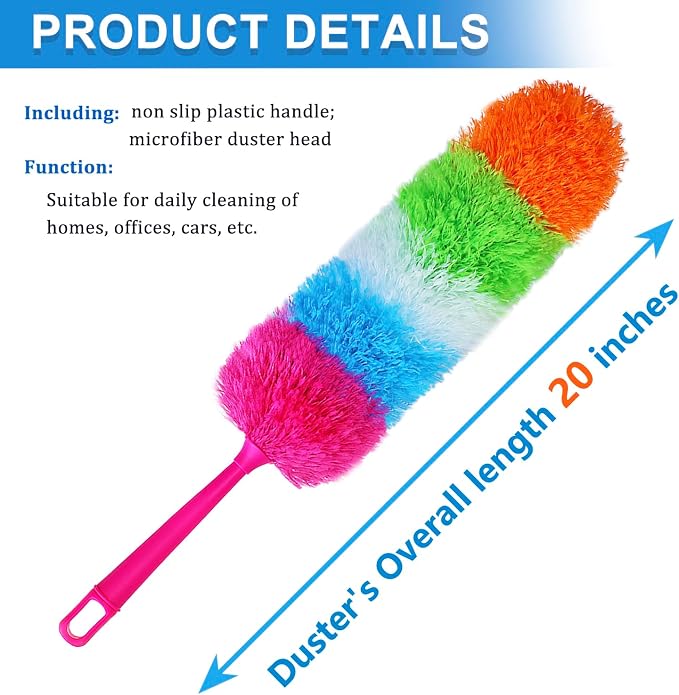 2 Pack Microfiber Hand Dusters, Bendable and Washable, Feather Duster - Image 2