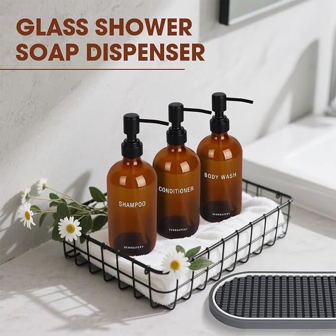 Glass Shampoo and Conditioner Dispenser-Shampoo Dispenser - Image 4