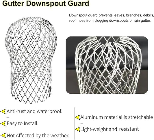 6 Pack Downspout Guard Filter, Gutter Downspout Guard Gutter Guard Strainer - Image 2