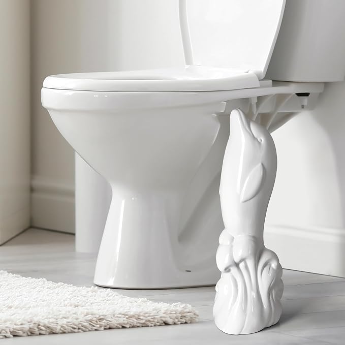 Dolphin Ceramic Toilet Brush Holder - Image 3