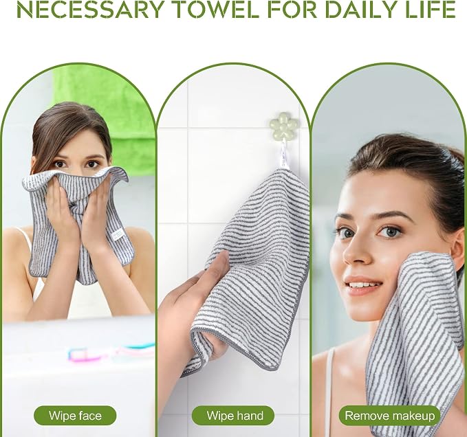 SINLAND Microfiber Face Cloths Highly Absorbent Washcloths Soft Feel Fingertip - Image 3