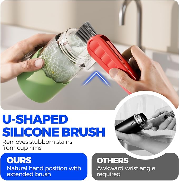 6 Pack Holikme 4 in 1 Cup Lid Cleaning Brush Set - Image 2