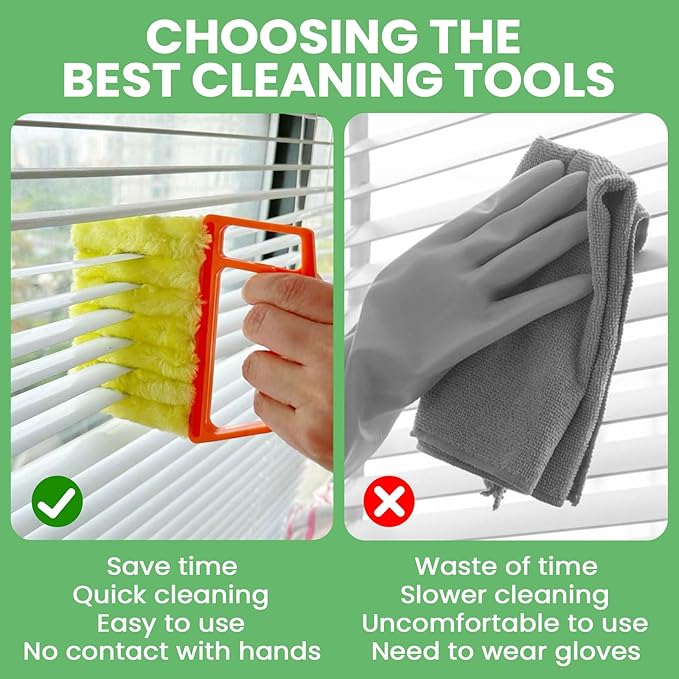 4 Pack Window Blind Cleaner Duster Tool, 7 Finger Venetian Scrub Brush - Image 4