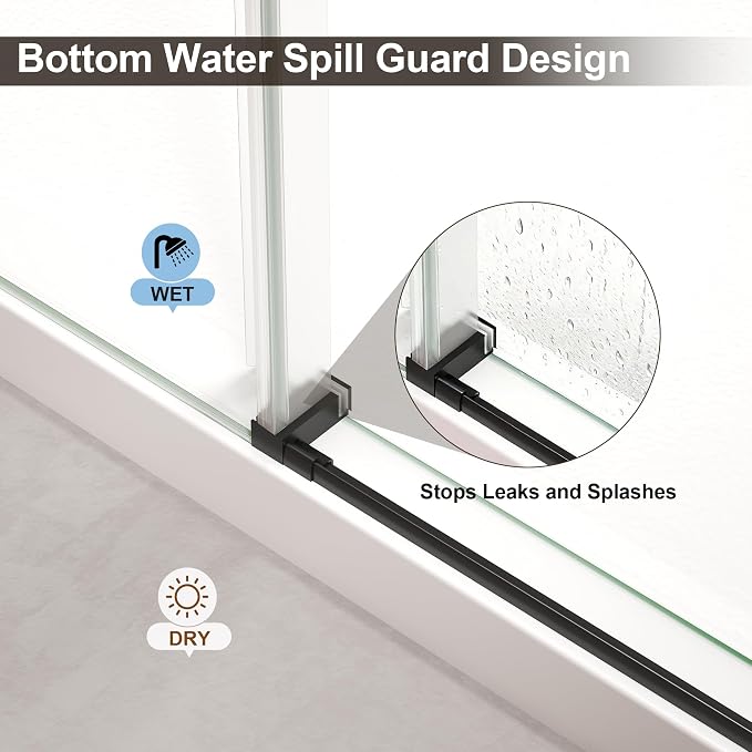Frameless Shower Door, Single Sliding Glass Shower Door - Image 7