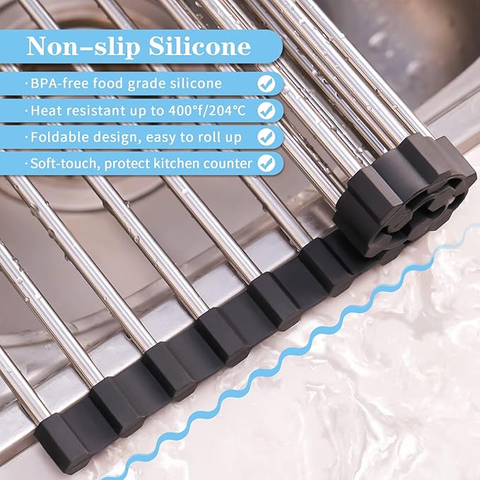 Seropy Roll Up Dish Drying Rack Over the Sink Drying Rack - Image 5