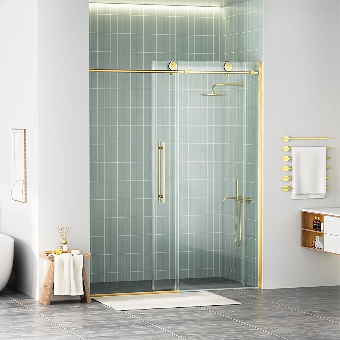 WinZo Frameless Shower Door 56-60 in W x 75 in H, Sliding Shower Door by winzo
