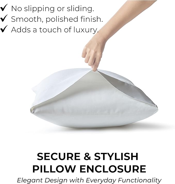 100% Natural Cotton Bed Sheets | 500 TC Single-Ply Sateen Weave King Size Sheets Set | Breathable & Hypoallergenic Solid 4-Piece Bedding with Deep Pocket Fitted, Flat, Pillowcase | White
