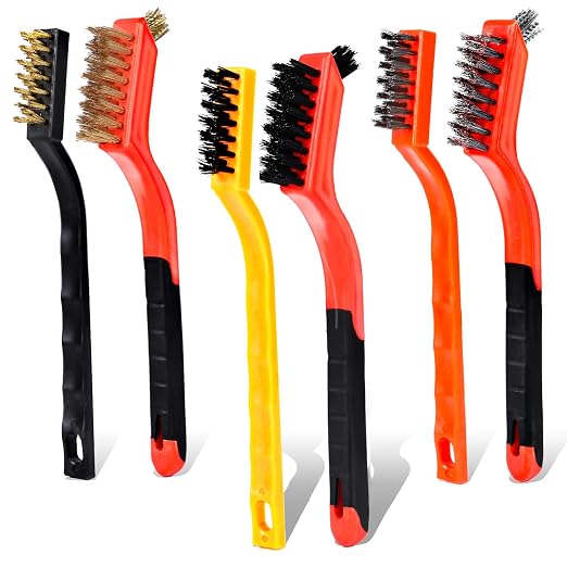 Wire Brush Set, Stainless Steel/Brass/Nylon Brushes, Small Wire Brush by Unknown