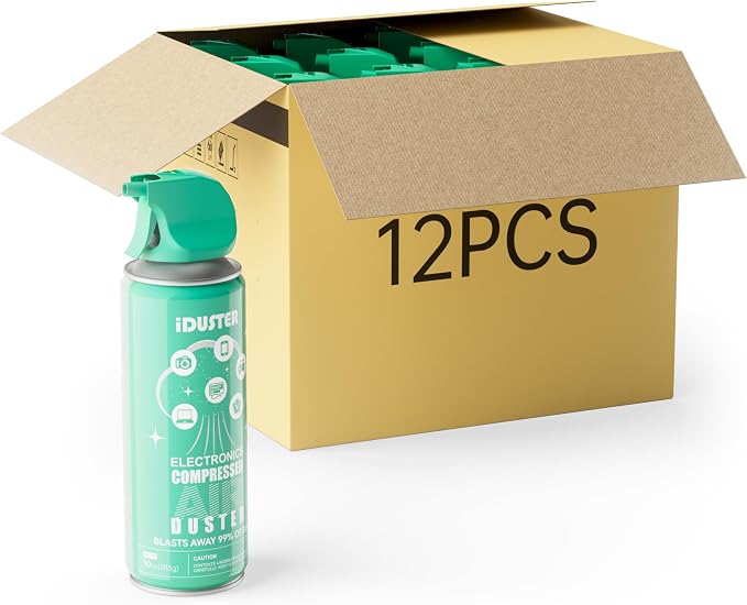 Compressed Air Duster for Keyboard - 10oz Canned Air for Electronics by iDuster