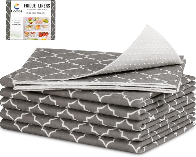 Cooyes 6 Pack Refrigerator Shelf Liners by Cooyes