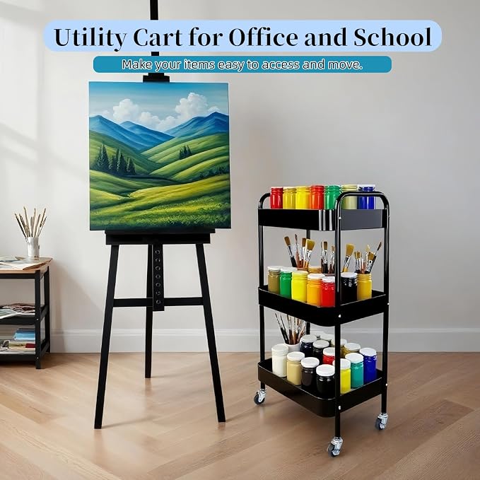 3 Tier Rolling Storage Cart for Kitchen Storage & Laundry Room Organization - Image 4