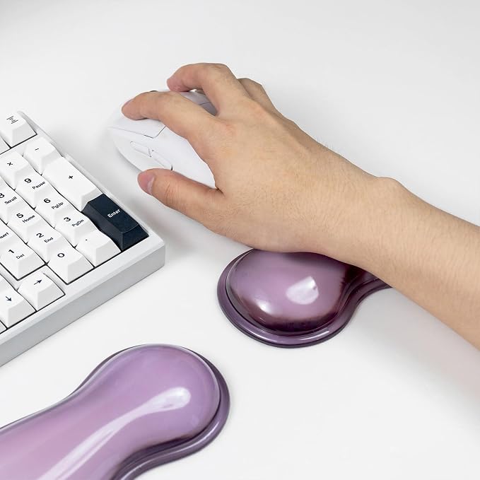 Ergonomic Gel Keyboard and Mouse Wrist Rest Set – Clear Wrist Rest - Image 7