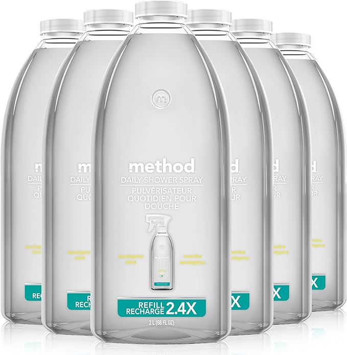 Method Daily Shower Spray Cleaner Refill; Eucalyptus Mint; 68 Ounce; 6 pack; by method