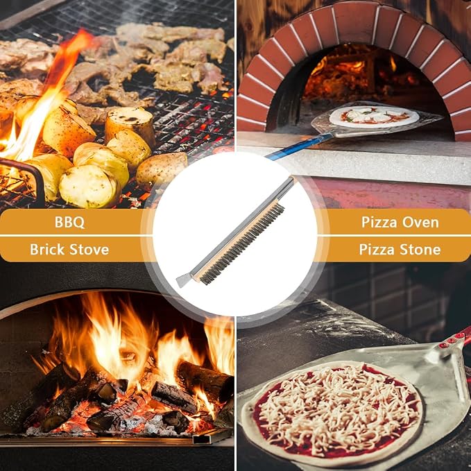 Pizza Oven Brush, BBQ Grill Cleaning Brush Non Scratch Heat Proof Stainless - Image 7