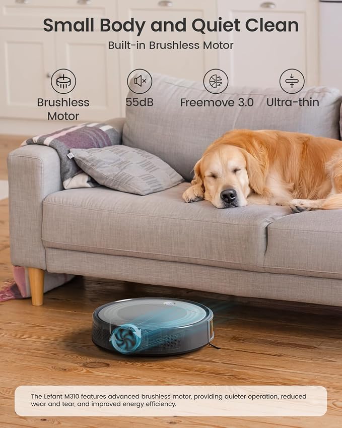 Lefant M310 Robot Vacuum Cleaner– 4500Pa Suction, Ultra-Slim & Quiet, - Image 4