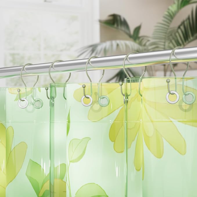AmazerBath Shower Curtain Hooks Sage Green Shower Curtain Rings, Simple Double - Image 8