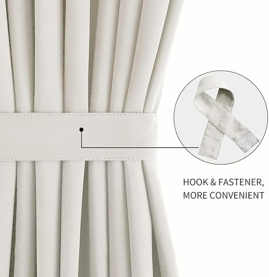 DWCN French Door Curtains – Rod Pocket Thermal Blackout Curtain - Image 2