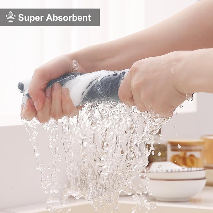 Homaxy 12 Pack Kitchen Cloths Dish Towels, Super Soft and Absorbent Dish Cloths - Image 5