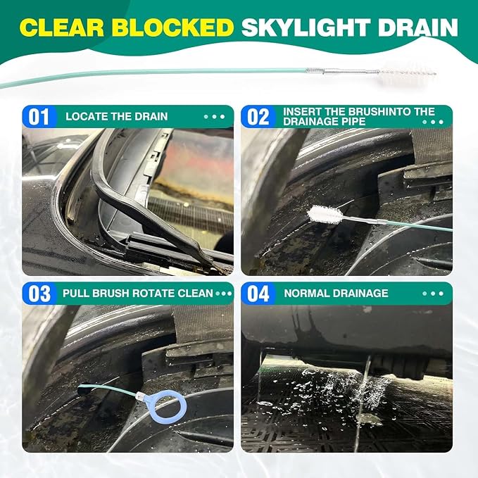 Car Sunroof Drain Cleaning Tool, 78 Inch Extra Long Drain Cleaning Brush - Image 6