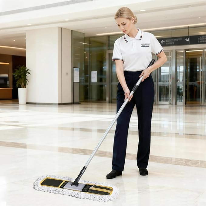 24" Commercial Dust Mop for Floor Cleaning, Heavy Duty Floor Mop - Image 3