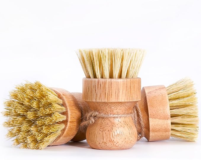 Bamboo Dish Brush Scrubber 3 Pack - Image 4