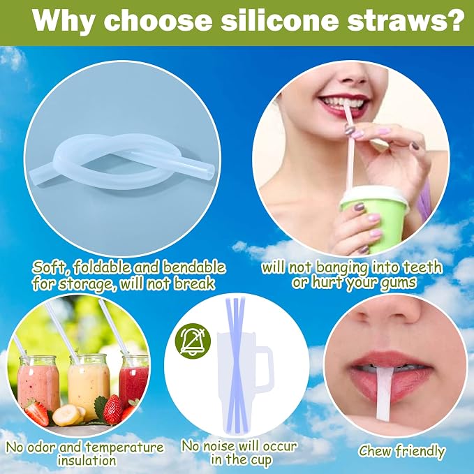 AIERSA 6 Pack Silicone Replacement Straws - Image 5
