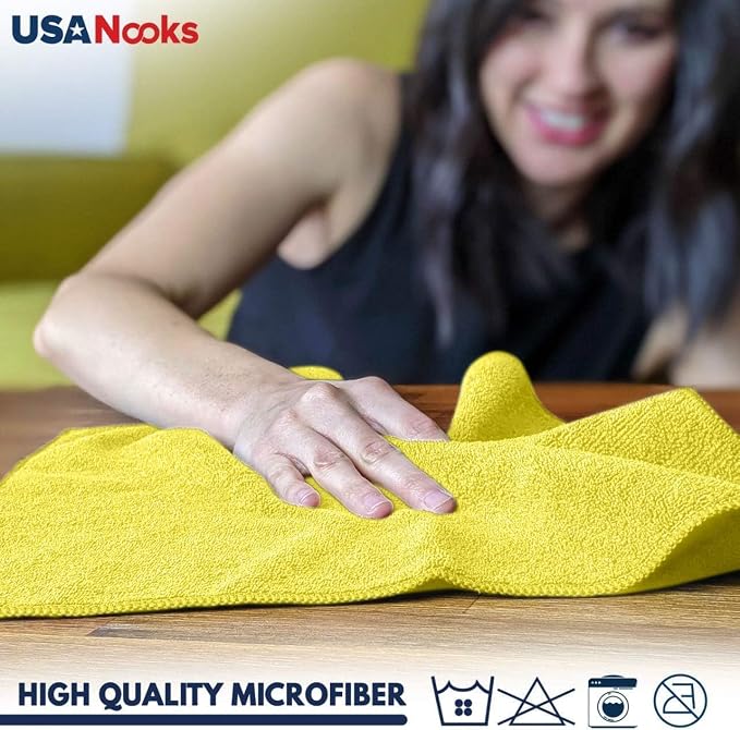 USANOOKS Microfiber Cleaning Cloth Yellow - Image 4