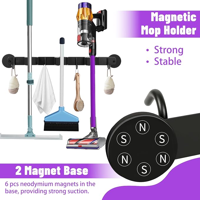 Magnetic Broom Holder Wall Mount - Image 3