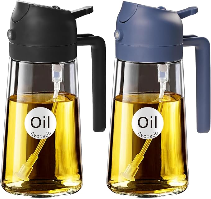 YARRAMATE 2Pcs 16oz/470ml Glass Olive Oil Sprayer by YARRAMATE